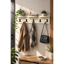 Sulorahome Üst Raflı Duvar Askılığı Bej 80 Cm