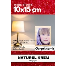 Gerçek Camlı 21lik Düz 10 X 15 Krem Fotoğraf Resim Çerçevesi Ayaklı Arkalık Veya Duvara Asma