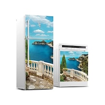 Buzdolabı Ve Bulaşık Makinası Beyaz Eşya Sticker Kaplama Balkon Deniz Çok Renkli
