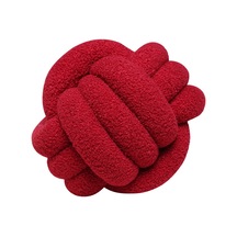 Düğümlü Top Atmak Yastık Kuzu Yün Rulo Kanepe Atmak Yastık 22cm-9 Ekru
