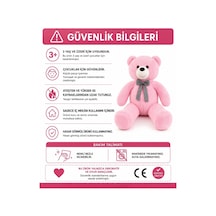 Ayrex Papyonlu Sevimli Büyük Peluş Ayıcık, 130 Cm -% 100 Yerli Pembe Genel
