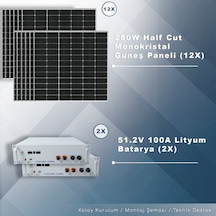 Trifaze Off Grid Paket Sistem 12 Kw/ Gün