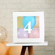 Şeffaf 4 Rakamlı Beyaz Kutu Ve Balon Seti Kendin Yap Bebek Çocuk