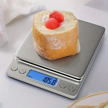 Pratik Dijital Hassas Mutfak Terazisi Hassas Tartı 2000 Gr./0.1 Gr. Hassasiyet Lisinya Gümüş