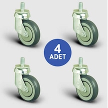 Emes ES05MBR100 Oynak Civatalı Çap:100 Kauçuk Tekerlek 4 Adet