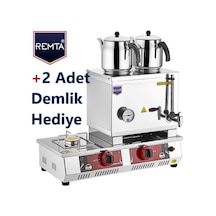 Remta 40 Model Gazlı (Ce) Çift Demlikli 28 Lt. Çay Kazanı+Demlik