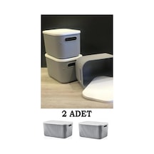 Bayev 2 Adet Storage 6lt Gri Çok Amaçlı Dolap Içi Düzenleyici Kapaklı Kutu, Dekoratif Saklama Kutusu Gri