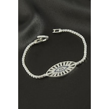 Zenviac456 Oval Zirkon Taşlı Çocuk Bileklik 16 Cm Zenviac45678 Gümüş 93229673