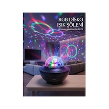 Rgb Bluetooth Disko Lambası Dahili Hoparlörlü Müzikli Parti Işığı Usb Ve Tf Kartlı Renk