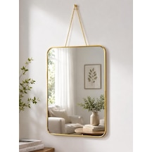 40x30cm Dekoratif Dikdörtgen Duvar Aynası-gold Çerçeveli Salon Mutfak Antre Banyo Aynası Diğer