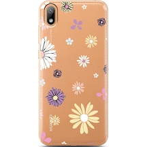 Huawei Y5 2019 Candy Floral Tasarımlı Süper Şeffaf Telefon Kılıfı Çok Renkli
