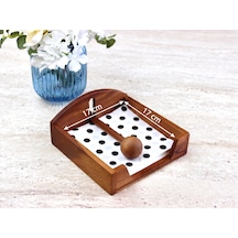 Doğal Akasya Ağacı Peçetelik - Rüzgar Korumalı Ağırlıklı Ahşap Masaüstü Kare Peçetelik - İç Ve Dış Mekan, Bahçe, Balkon Uyumlu 17x17 Cm