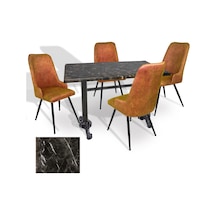Çipa - Çırağan Mutfak Masa Takımı - 70x120 Werzalit, Wermodin Ve Allzalit Tabla - Teramo - Kiremit Çok Renkli