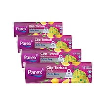 Büzgülü Çöp Torbası Limon Kokulu Orta Boy 4 Paketi