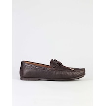 Kahverengi Bağcık Detaylı Erkek Loafer Ayakkabı