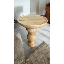 Doğal Masif Ahşap Mantar Sehpa Tekli Naturel Renk Yan Sehpa Tasarımı - Coffee Table Naturel