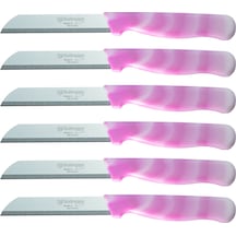 Solingen 6'lı Bıçak Seti Ebruli Desen Pembe