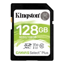 Kingston Canvas Select Plus 128GB SDXC Hafıza Kartı U3 V30 4K