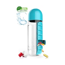 İlaç Saklama Kutusu Matara Suluk 600ml 7 Gün Hap Kutusu Organizer Spor Sızdırmaz Su Şişesi Bardak