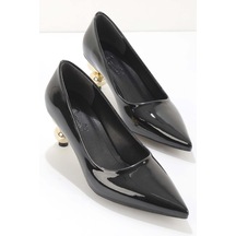 Siyah Rugan Kadın Klasik Topuklu Ayakkabı K01202903508 001