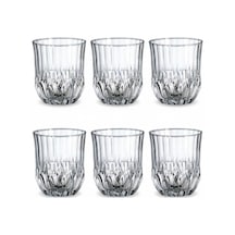 Tr 6'li Kesme Kristal Desenli Cam Bardak Seti - Klasik Tasarım Su, Meşrubat Ve Viski Bardağı Takımı 315 Ml Genel