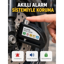 Alarm Sensörlü Disk Kilidi Motosiklet Scooter Bisiklet Güvenlik Yeni Nesil - Lisinya
