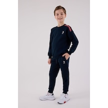 U.S. Polo Assn. Lisanslı Erkek Çocuk Alt Üst 2 Parça Eşofman Takımı Us2202 Lacivert