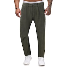 Ikkb Sonbahar Ve Kış Erkek Modası Düz Renk Kadife Düz Pantolon Koyu Yeşil