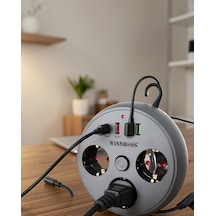 Çoklu Priz 3 Soket 3 Usb Type-c Hızlı Şarj 2m Uzatma Kablosu 2