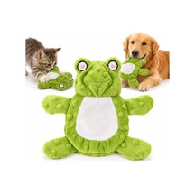 Sogud Kedi Köpek Oyuncağı Sesli Hışırtılı Peluş Kurbağa, Basınca Ve Isırınca Ses Çıkaran Kafa, Hışırtılı Gövde, Yumuşak Etkileşimli Evcil Hayvan Oyuncağı, 24 X 17 Cm, Yeşil