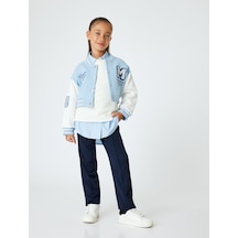 Koton Chino Okul Pantolonu Cep Detaylı Dar Kesim Lacivert 5wkg40001aw Lacivert