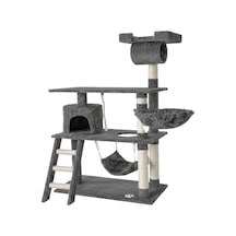 Tommy Çok Katlı Lüks Kedi 75x40x141 Evli Tırmalama Gri