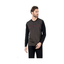 Pierre Cardin 6056 Erkek Siyah Jakarlı Uzun Kollu Patlı Pijama Takım Siyah