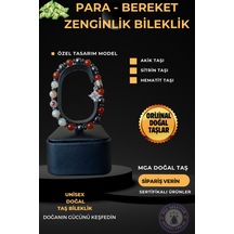 Para Bilekliği Sitrin Taşı Kırmızı Akik Taşı Hematit Taşı Doğal Taşlar Bereket Zenginlik Bolluk Karışık Renk Karışık Renk