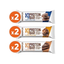 Waspco Bitter Çikolata Kaplı Protein Bar Karma Kutu 36G x 6 Adet 3 Çeşit
