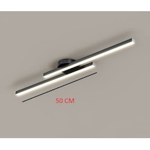 Modern Tavan Aydınlatması Çubuk Led Siyah Günışığı Lineer Avize Armatür 50 Cm Çubuk Uzunluğu Siyah