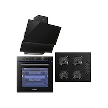 Luxell A68-SGF-OC88-DA6-835 Platinum Siyah Ankastre Set