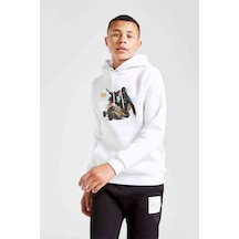 Tshirthane Pubg Baskılı Unisex Çocuk Kapüşonlu Beyaz Sweatshirt (534751647) Beyaz