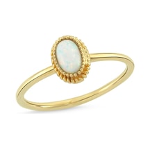 Altın Oval Opal Yüzük As410Yz Altınsepeti