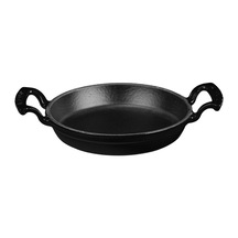 Döküm Yuvarlak Kulplu Yumurta Sahanı Tava, 16 Cm, Siyah Kırmızı