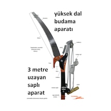 Yüksek Dal Kesme Testeresi 3 Metre Saplı Metal Budama Makası Bağ