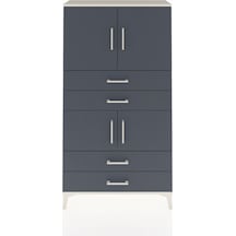 Arges Dolap 3 Raflı 4 Çekmeceli 4 Kapaklı 88x30x163 Aytaşı-antrasit Aytası