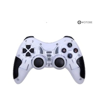 2.4g Ps1 Ps2 Ps3 Pc Android Tv Tv Box Android Telefon Uyumlu Titreşimli Kablosuz Joystick Beyaz