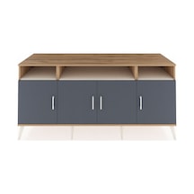 Kronos Konsol 6 Raflı 4 Kapaklı 176x59x83 Çam-antrasit/aytaşı Antrasit/aytaşı
