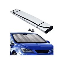 Araba Ön Cam Güneşliği Balonlu Metalize Parlak Alüminyum Katlanabilir Oto Güneşlik 130x60cm