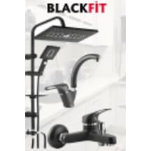 Siyah Robot Yağmurlama Tepe Duş Seti Tasarruflu Duş Başlığı Banyo Lavabo Siyah