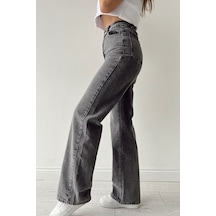 Lavajeans Jordan Füme Likralı Bol Paça Jean - Salaş Wide Leg Kot Pantolon Füme