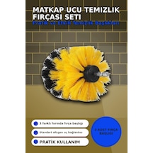 Yuvarlak Kafalı 3 Parça Matkap Temizlik Fırçası Seti Banyo Mutfak Araba Koltuk Bx-313450 Diğer