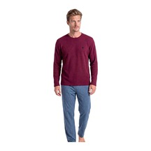 Pierre Cardin 6145 Erkek Uzun Kollu Bisiklet Yaka Pijama Takımı -bordo