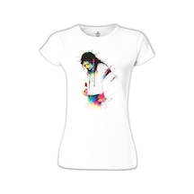 Michael Jackson Beyaz Kadın Tshirt 001